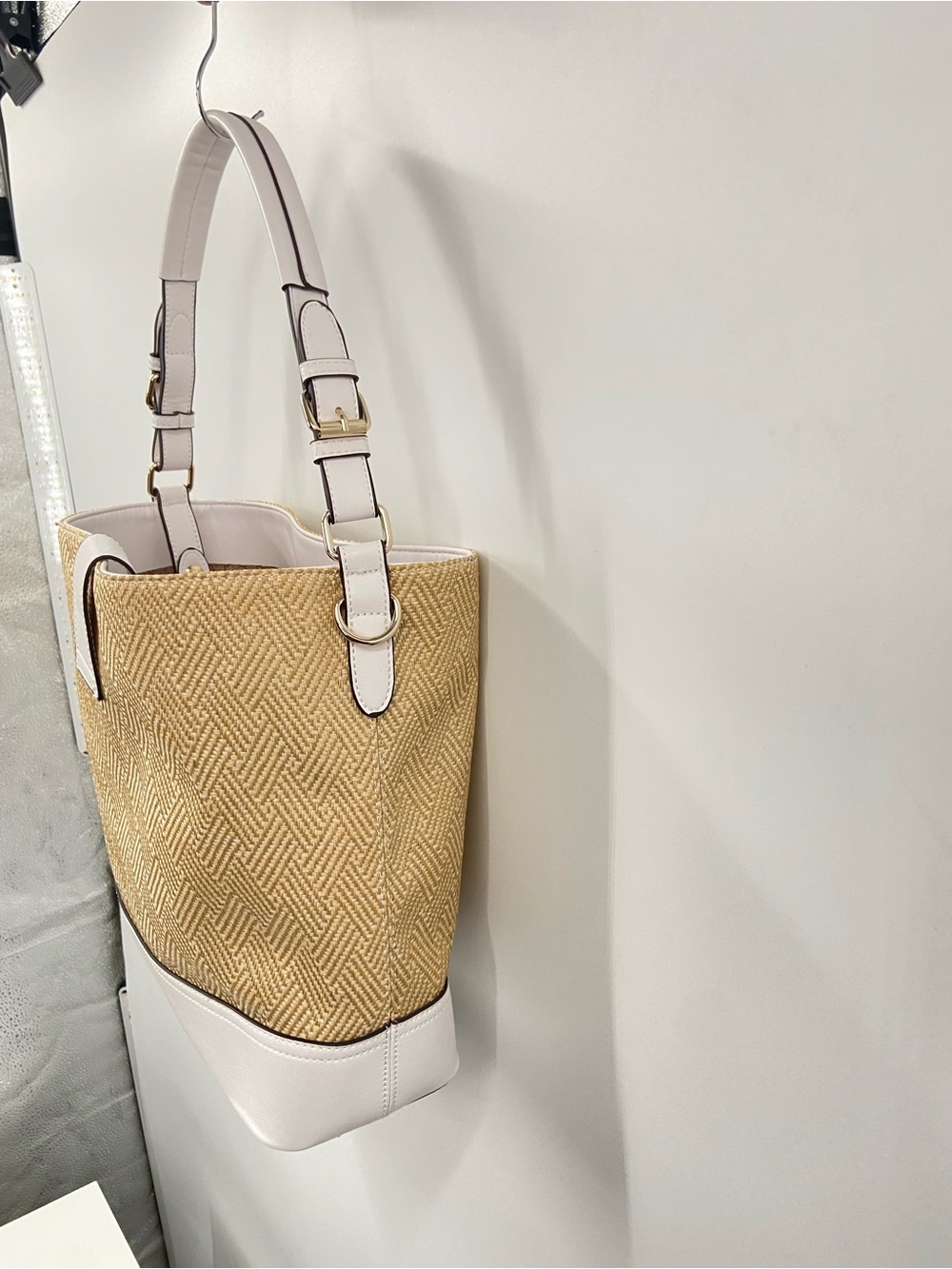 NWOT Kelly & Katie Straw hobo Shoulder/Crossbody Two Compartments insert Bag - Picture 5 of 16